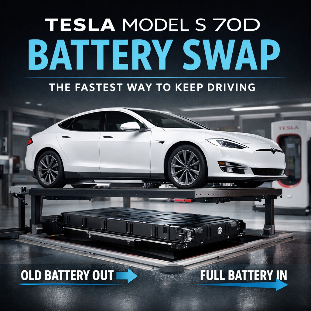 Tesla Model S 70D battery swap